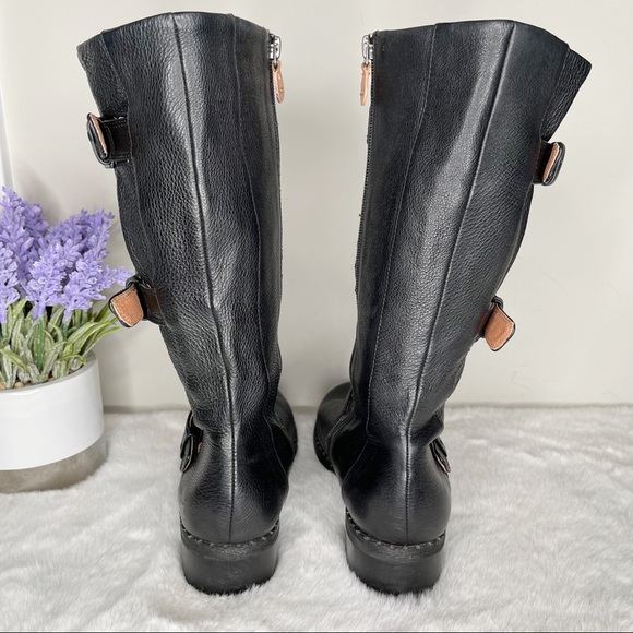 Gentle Souls by Kenneth Cole 3 Buckle Mid-Calf Black Leather Boots in Size 8.5 - Picture 3 of 10